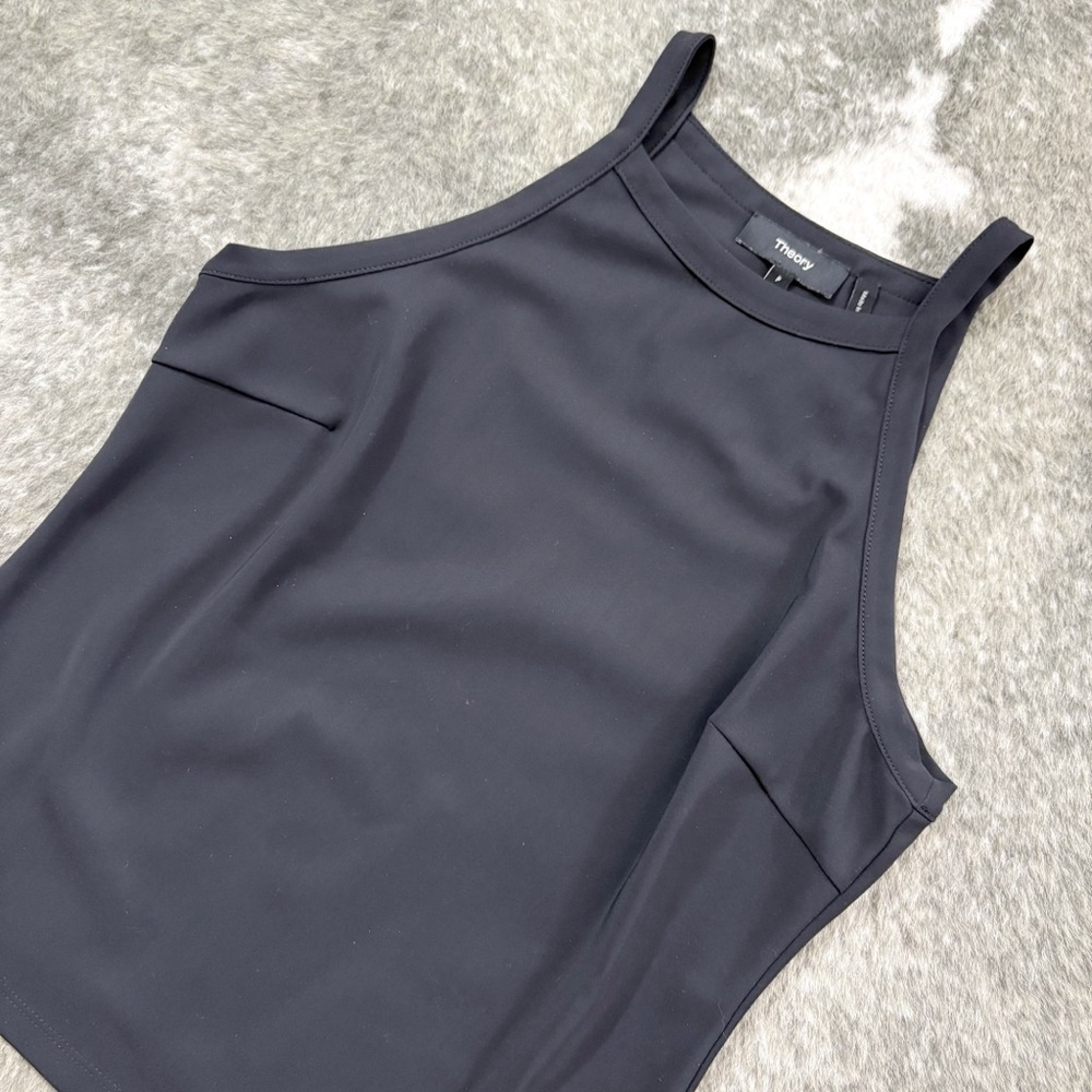 Theory Cropped Halter Tank Top Precision Ponte XS 0 P - Picture 3 of 10